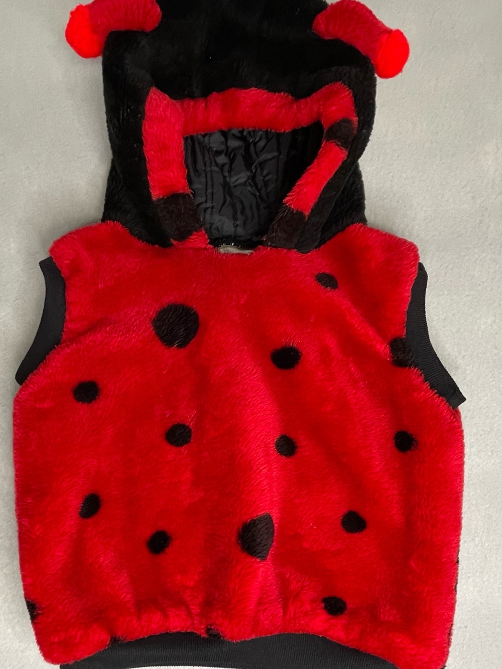 Ladybug Halloween Costume Child 1-3 Years Plush One Piece Hood Vintage Dress Up
